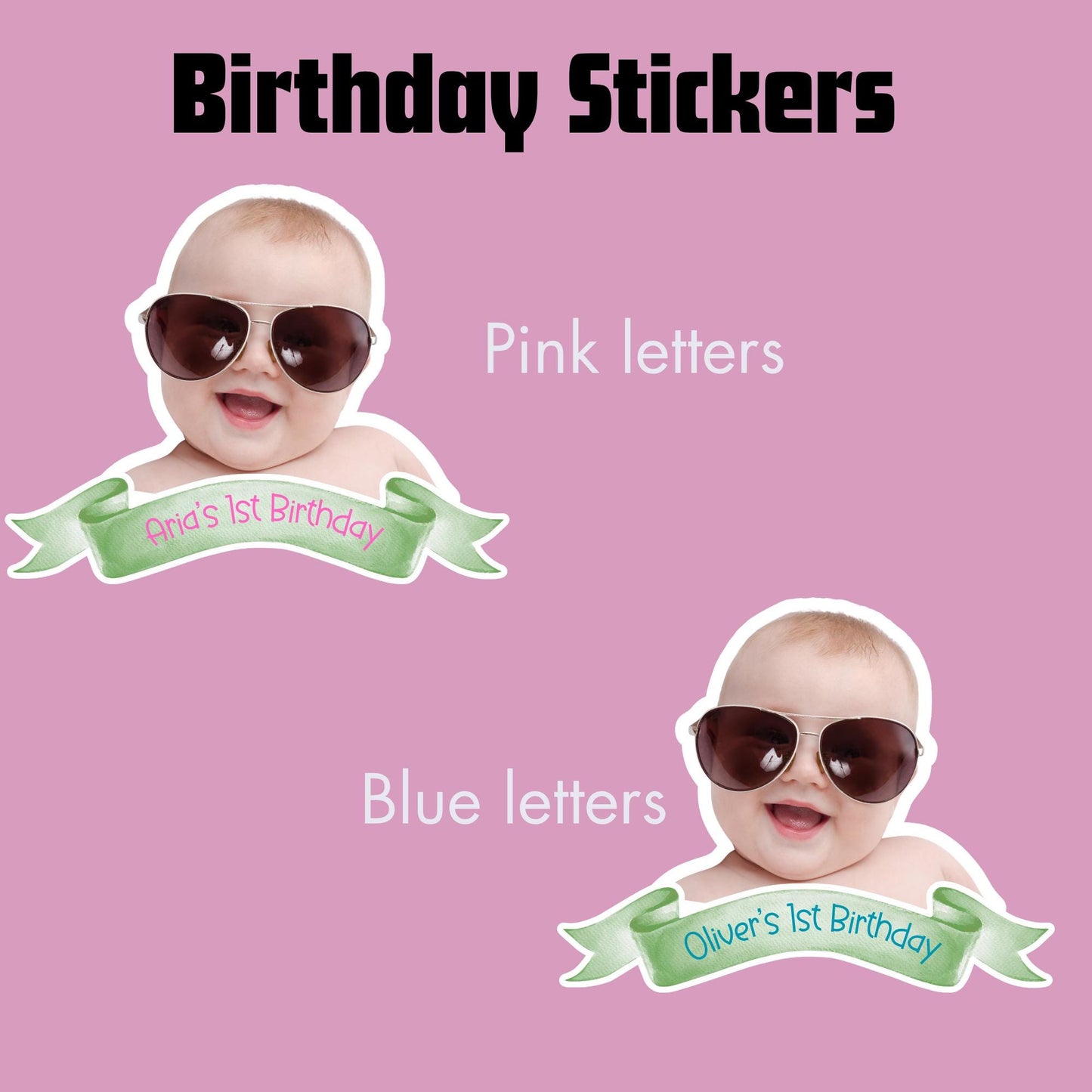 Custom Photo Birthday Stickers: 3" Die-Cut Party Favor Labels