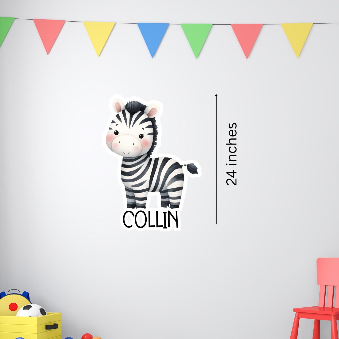 Personalized Zebra Nursery Decal: Custom Name Wall Sticker