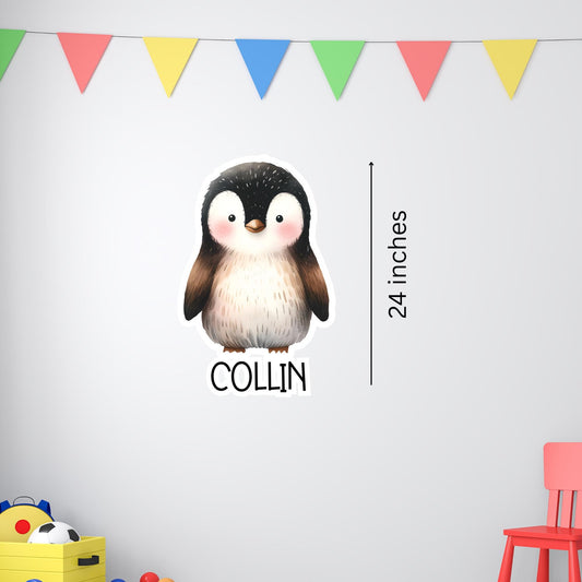 Personalized Penguin Nursery Decal: Custom Name Wall Art