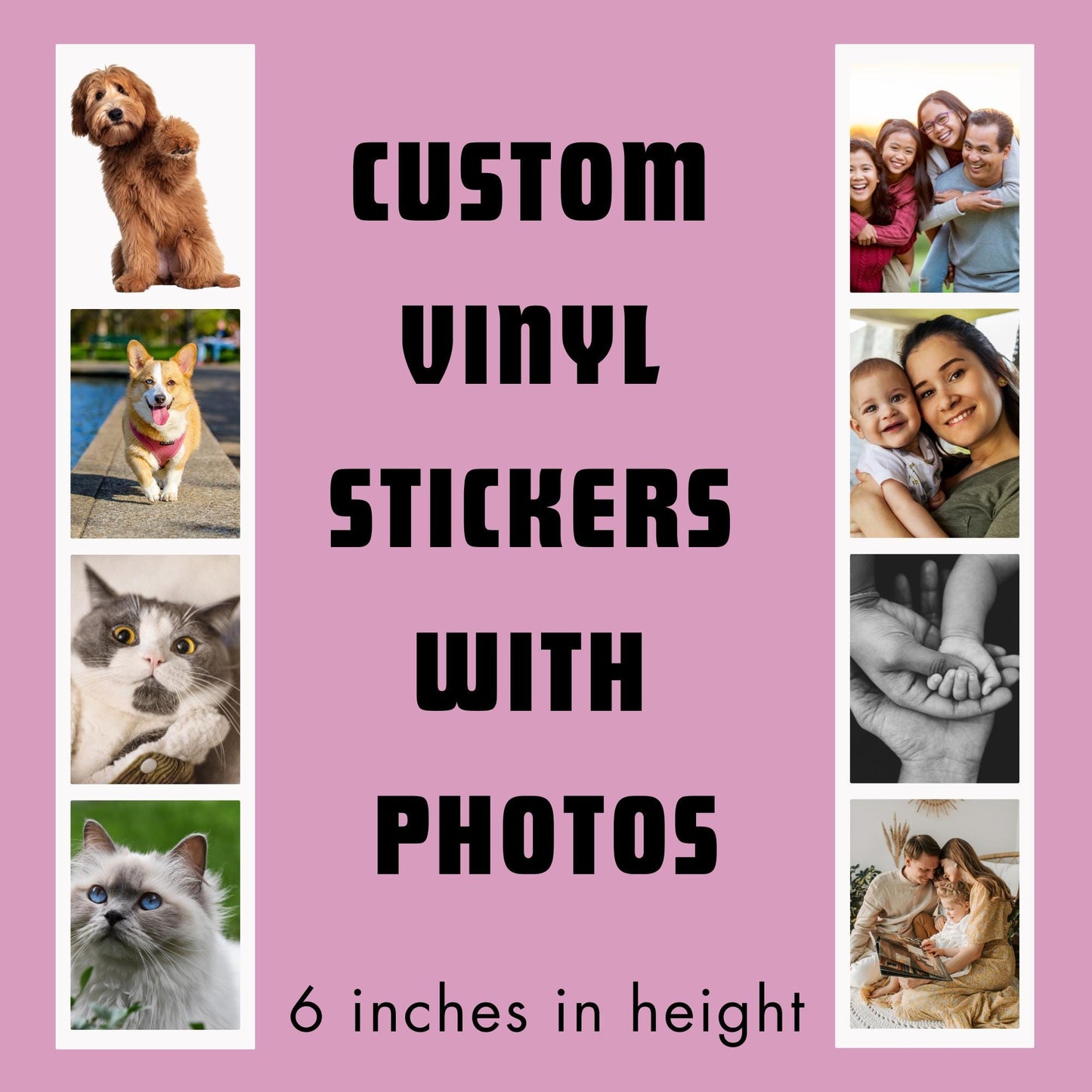 Custom Polaroid Photo Sticker: 6" Jumbo Diecut Vinyl