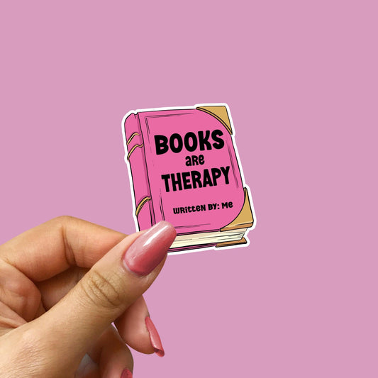 Books Are Therapy Sticker: Book Lover Vinyl Decal