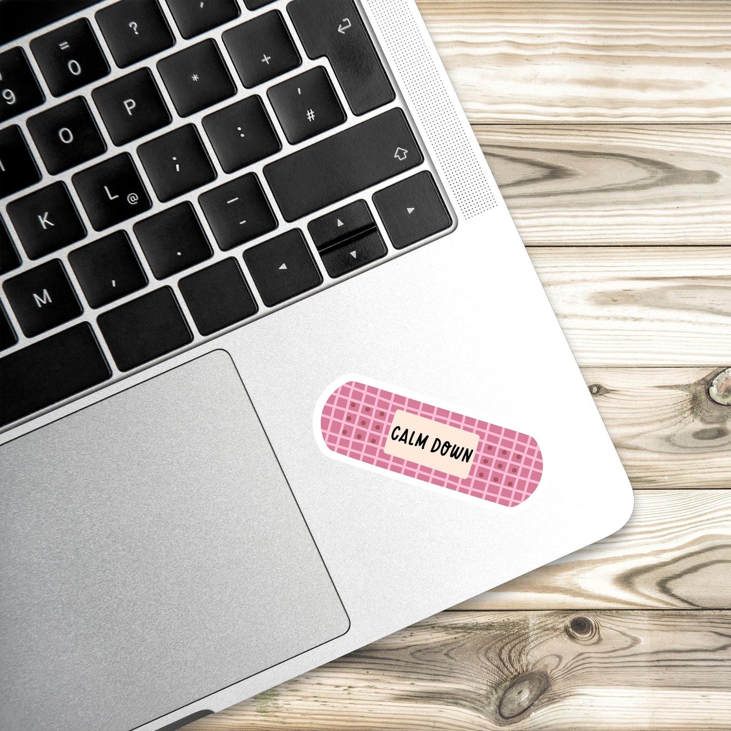 Calm Down Bandage Sticker: Glossy Vinyl Laptop Decal