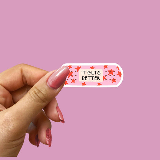 It Gets Better Bandage Sticker: Motivational Laptop Decal