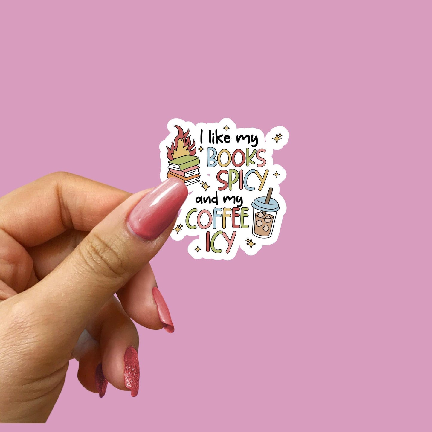 Book Lover Vinyl Sticker: Coffee & Books Laptop Decal