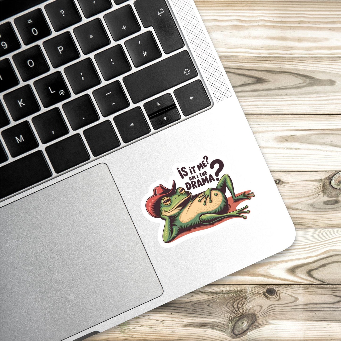 Am I the Drama Frog Sticker: Funny Glossy Vinyl Laptop Decal