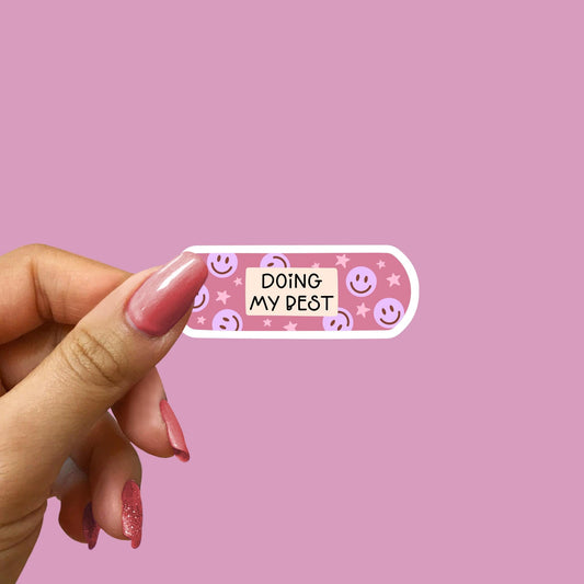 Floral Bandage Sticker: Motivational Self-Care, Laptop Decal