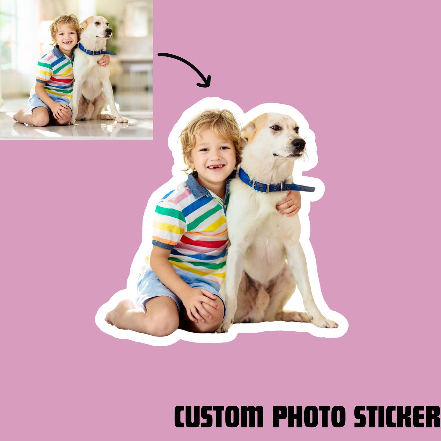 Custom Photo Sticker, Personalized Face Sticker, Die Cut Vinyl Waterproof, Personalized Gift, Portrait Sticker, Water Bottle Sticker Decal