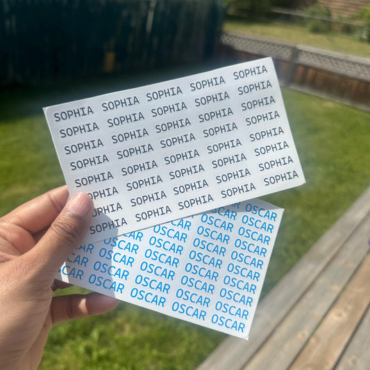 Custom Name Stickers: Waterproof Vinyl Labels for Kids, School Supplies