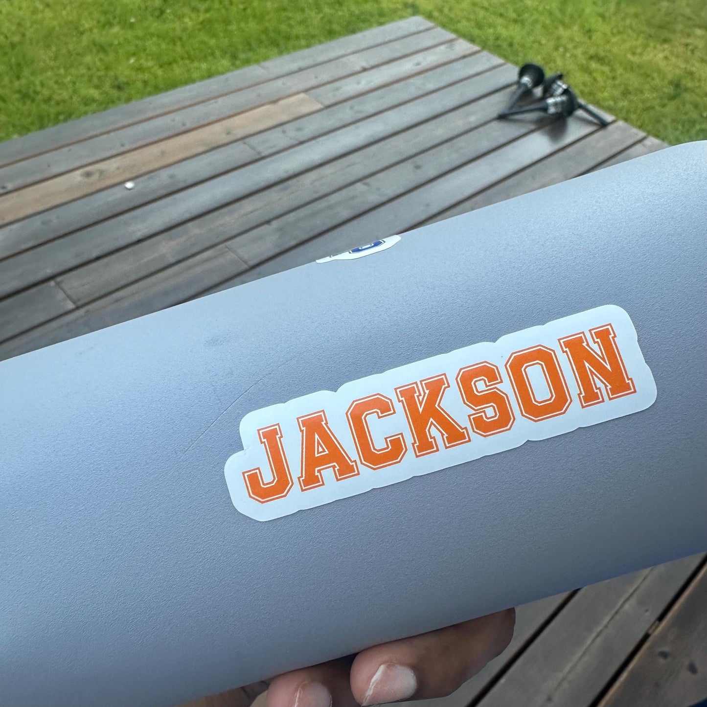 Custom Hockey Name Sticker: Waterproof Vinyl Diecut Decal