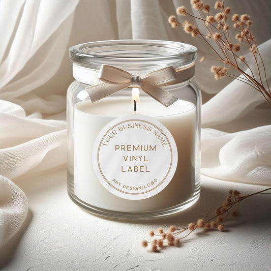 Custom Candle Labels: 3" Round Stickers for Business Branding