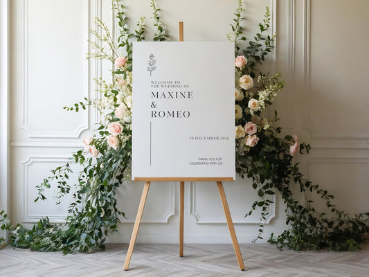 Personalized Wedding Welcome Sign: Elegant Foam Board Reception Decor