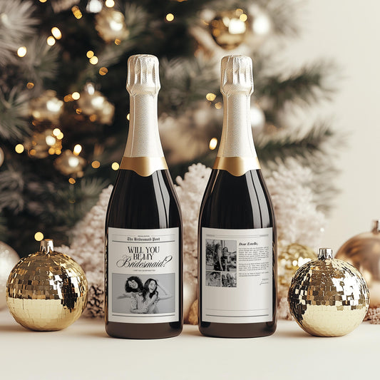 Bridesmaid Proposal Stickers: Newspaper Style - Set of 2