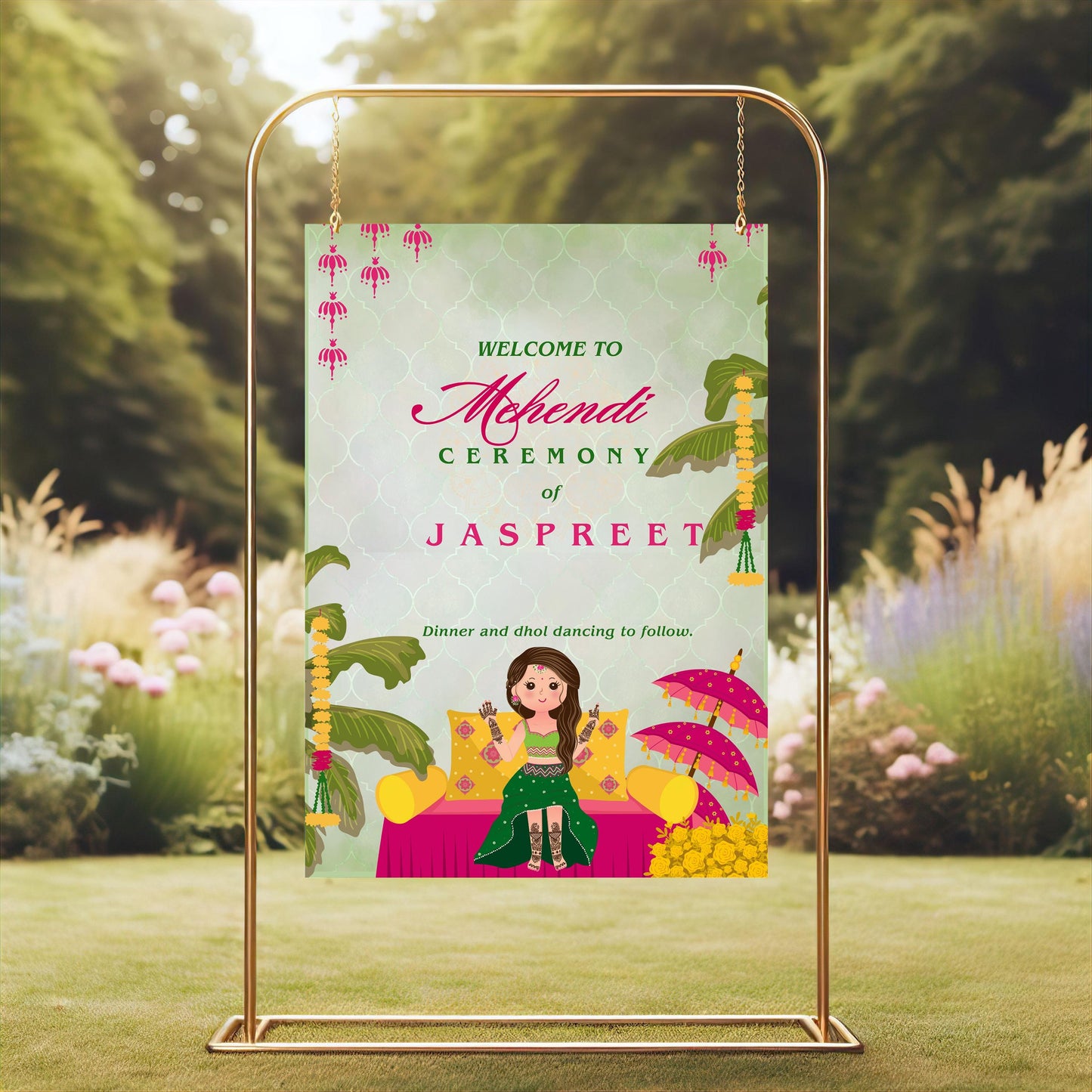 Unique Printed Sign for All Your Celebrations : Mehndi, Sangeet, Jaggo, Nikkah