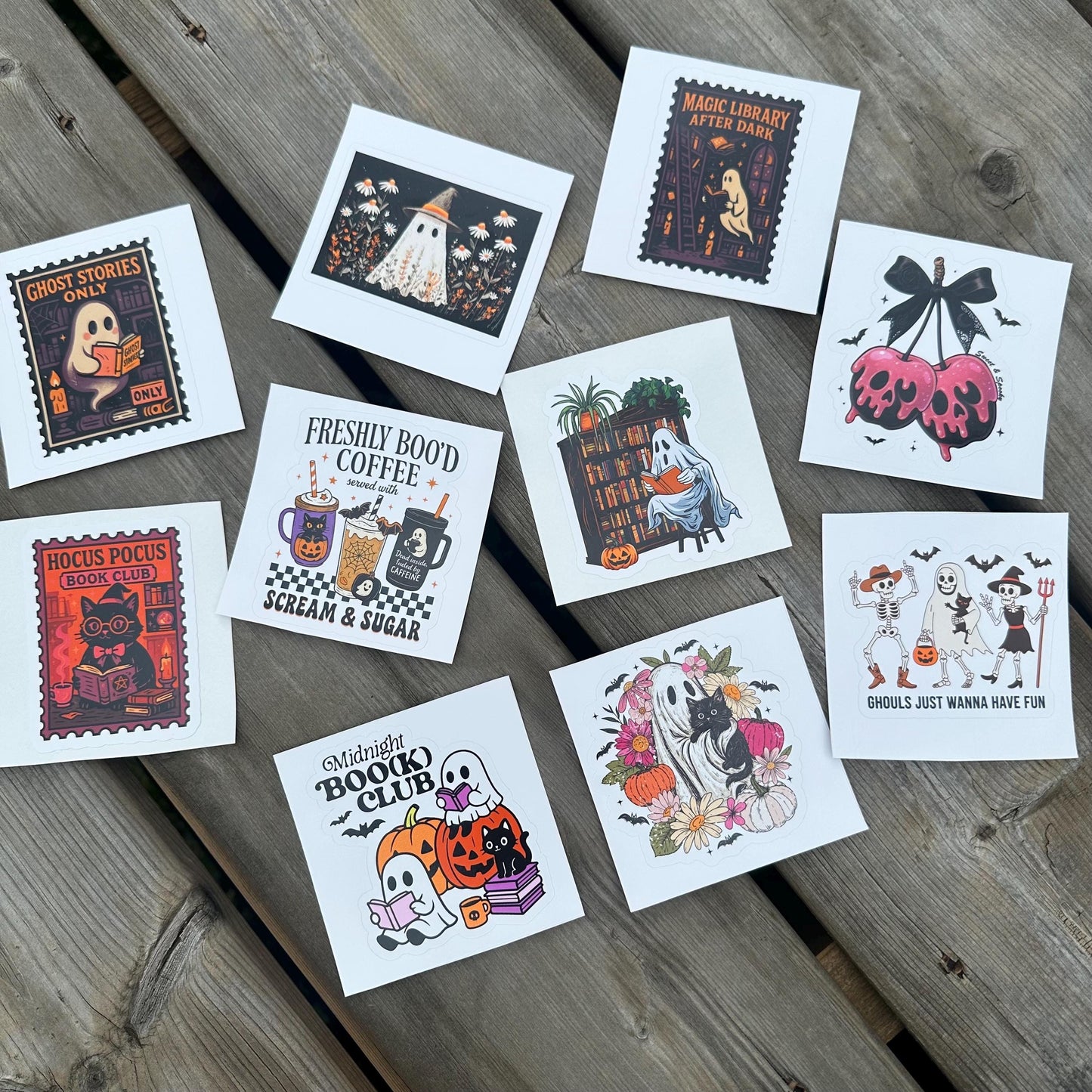 Spooky Halloween Coffee Sticker: Waterproof Vinyl Decal