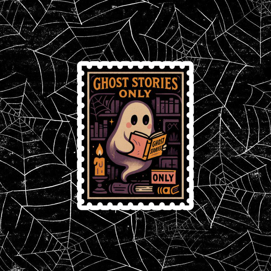 Ghost Stories Book Sticker: Waterproof Vinyl Halloween Decal