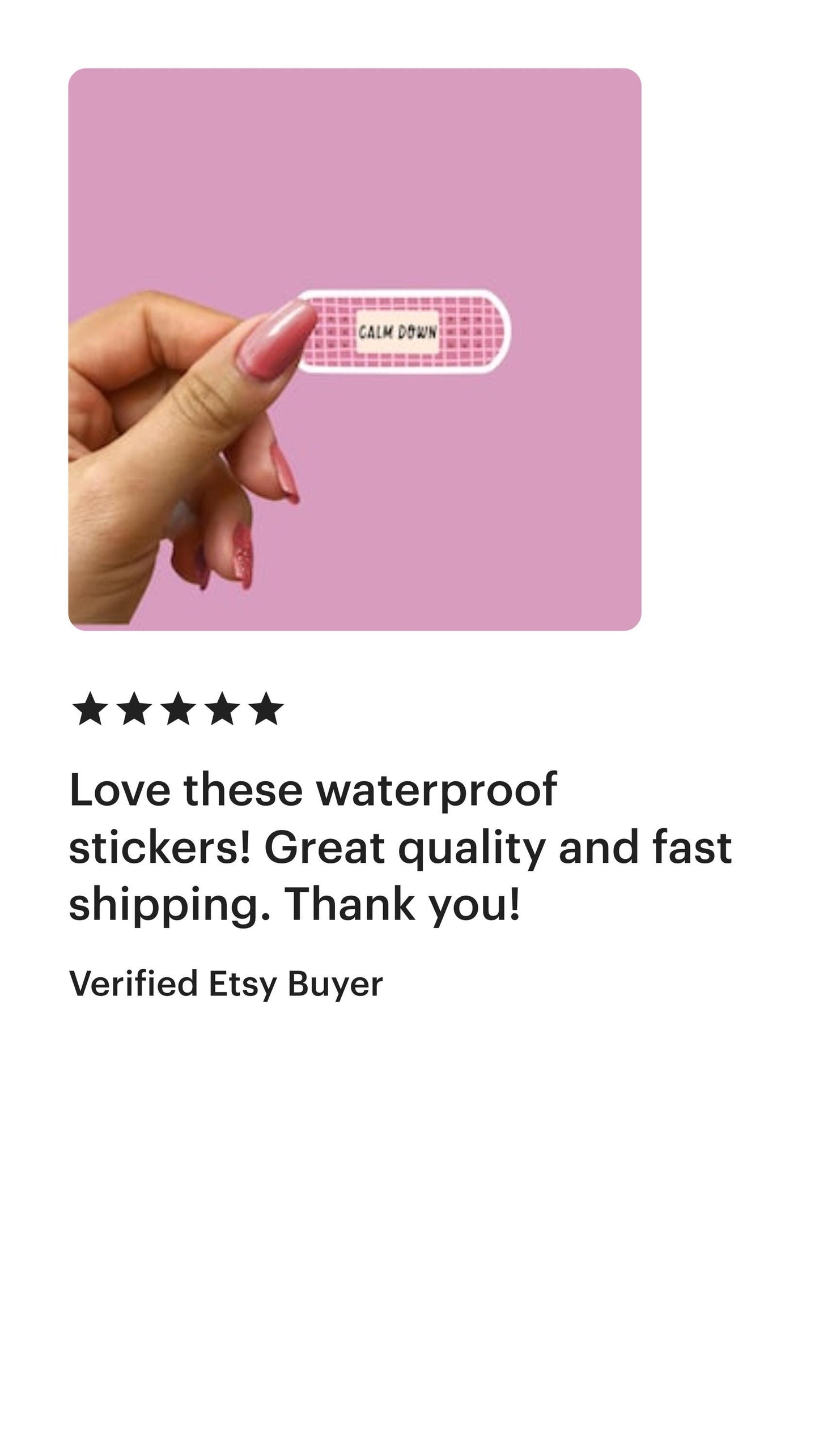 Calm Down Bandage Sticker: Glossy Vinyl Laptop Decal