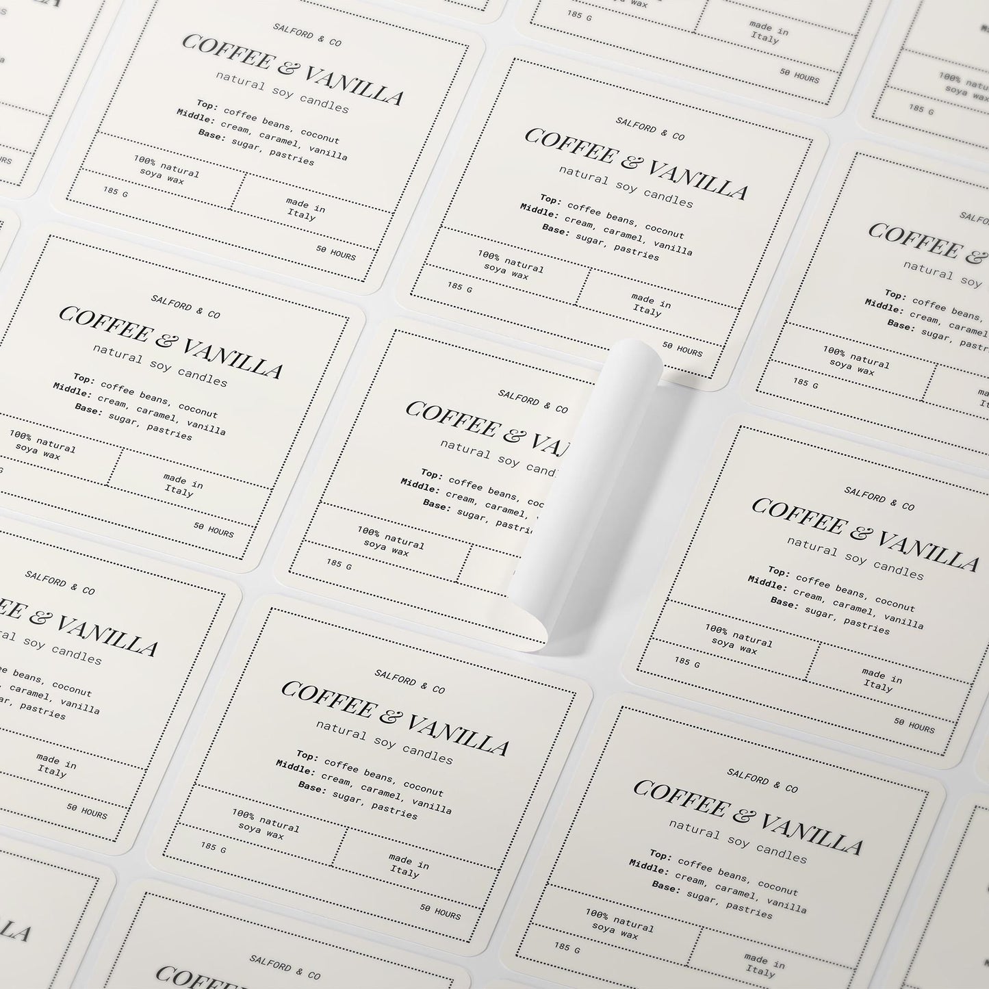 Custom Candle Labels: 2x2" Square Stickers for Business