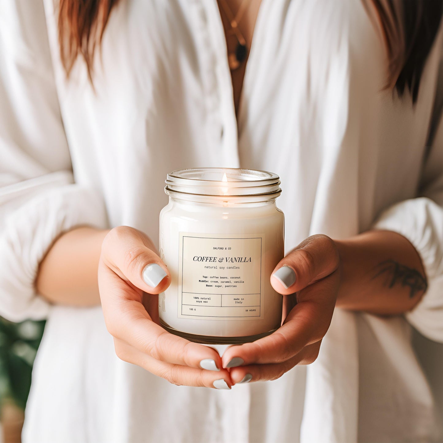 Custom Candle Labels: 2x2" Square Stickers for Business