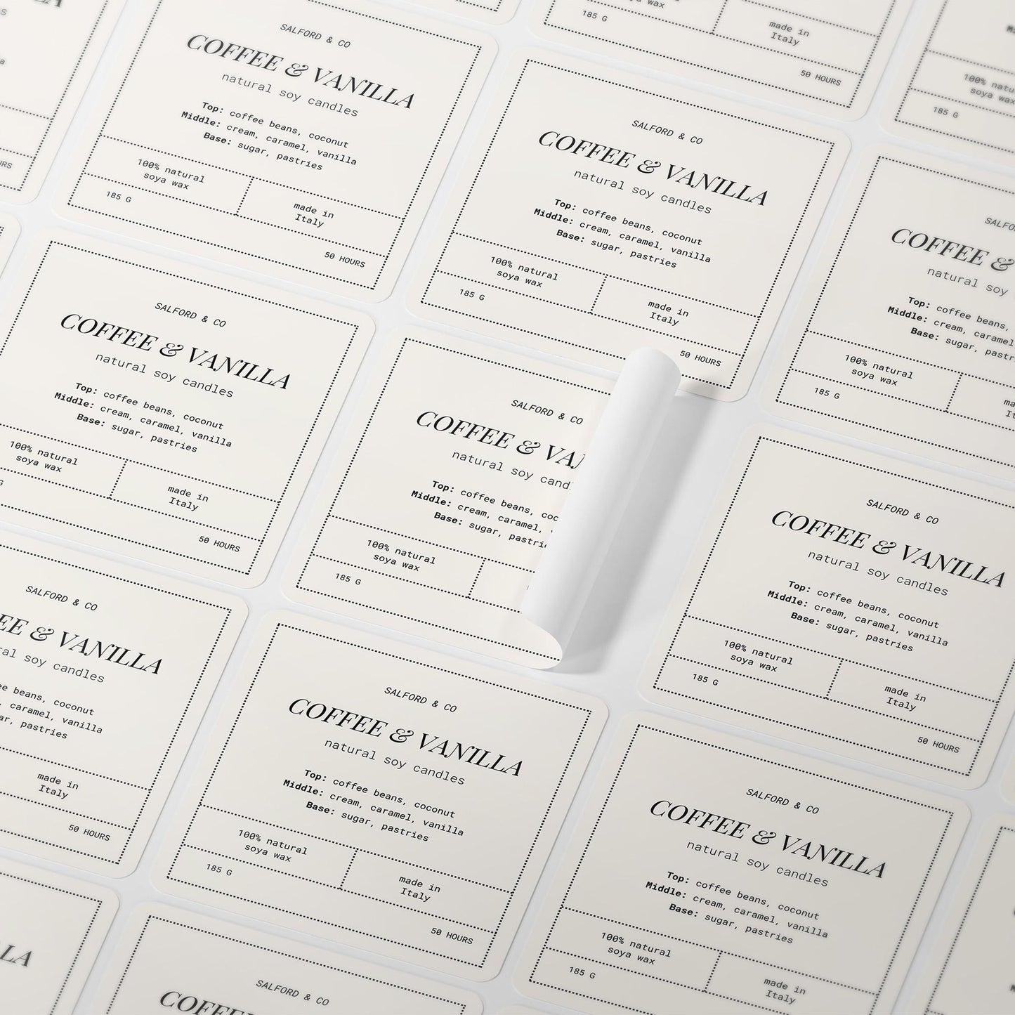Custom Candle Labels: 1.75" Square Stickers for Business