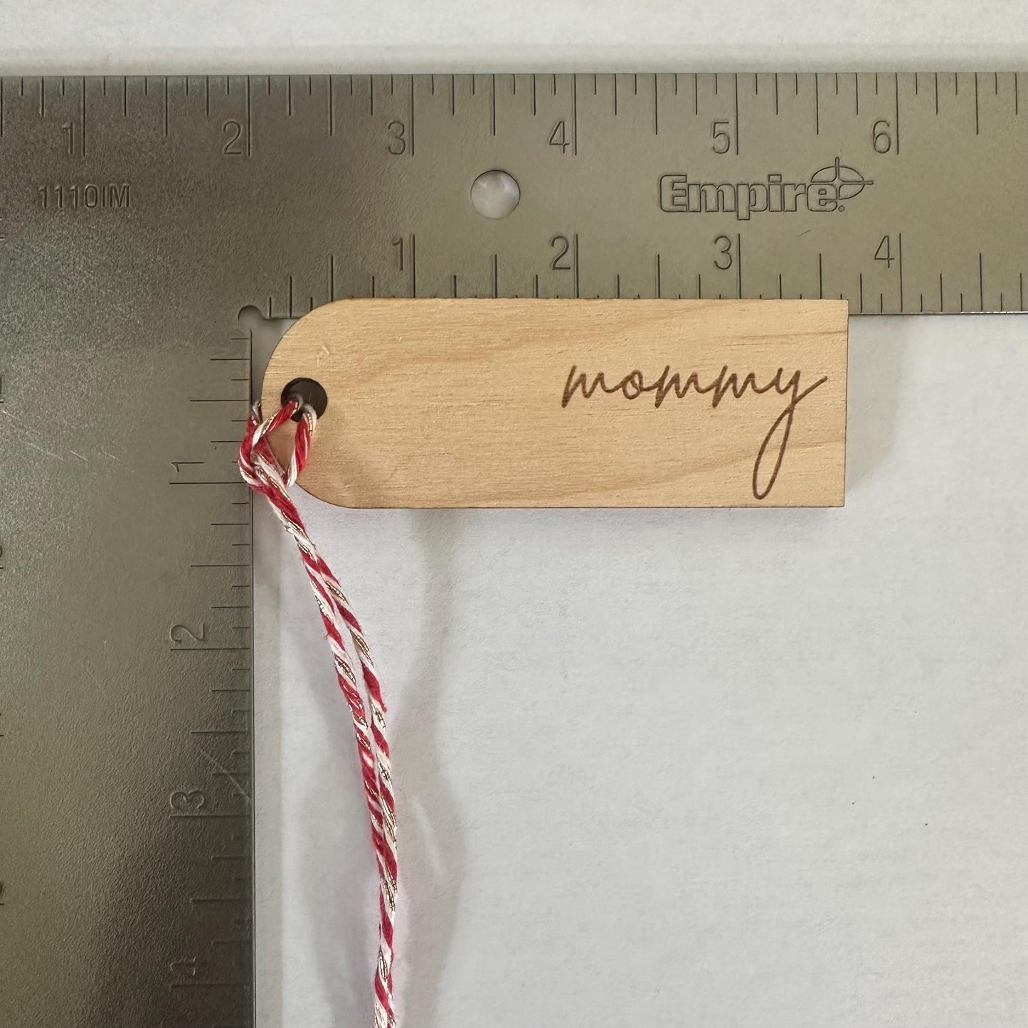 Personalized Engraved Birch Wood Christmas Stocking Tags: 3-inch