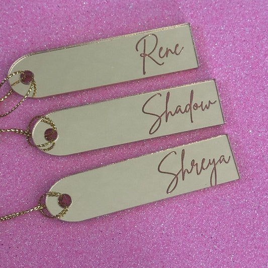 Gold acrylic gift tags for Christmas gifts, stockings, birthday gifts, wedding favours and more