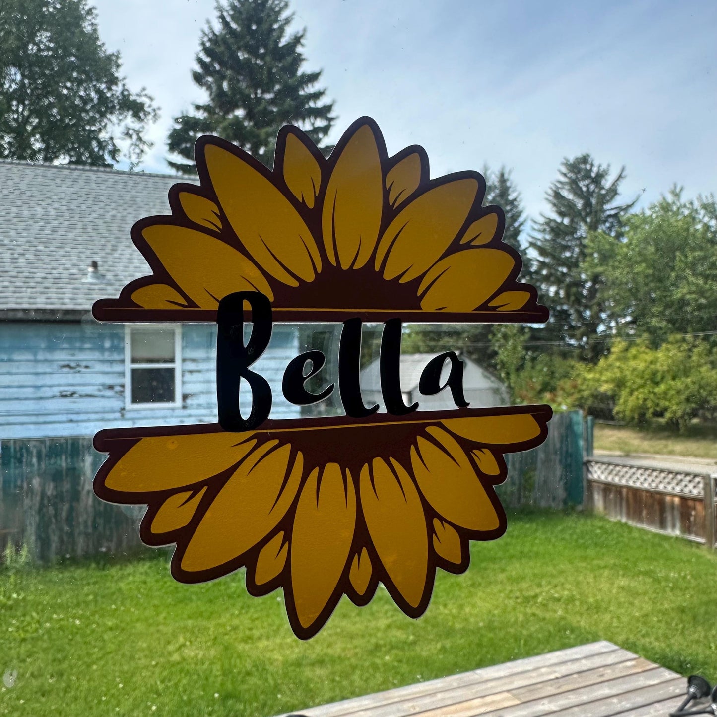 Sunflower Name Vinyl Decal: Car Bumper Sticker, Waterproof