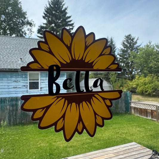 Sunflower Name Vinyl Decal: Car Bumper Sticker, Waterproof
