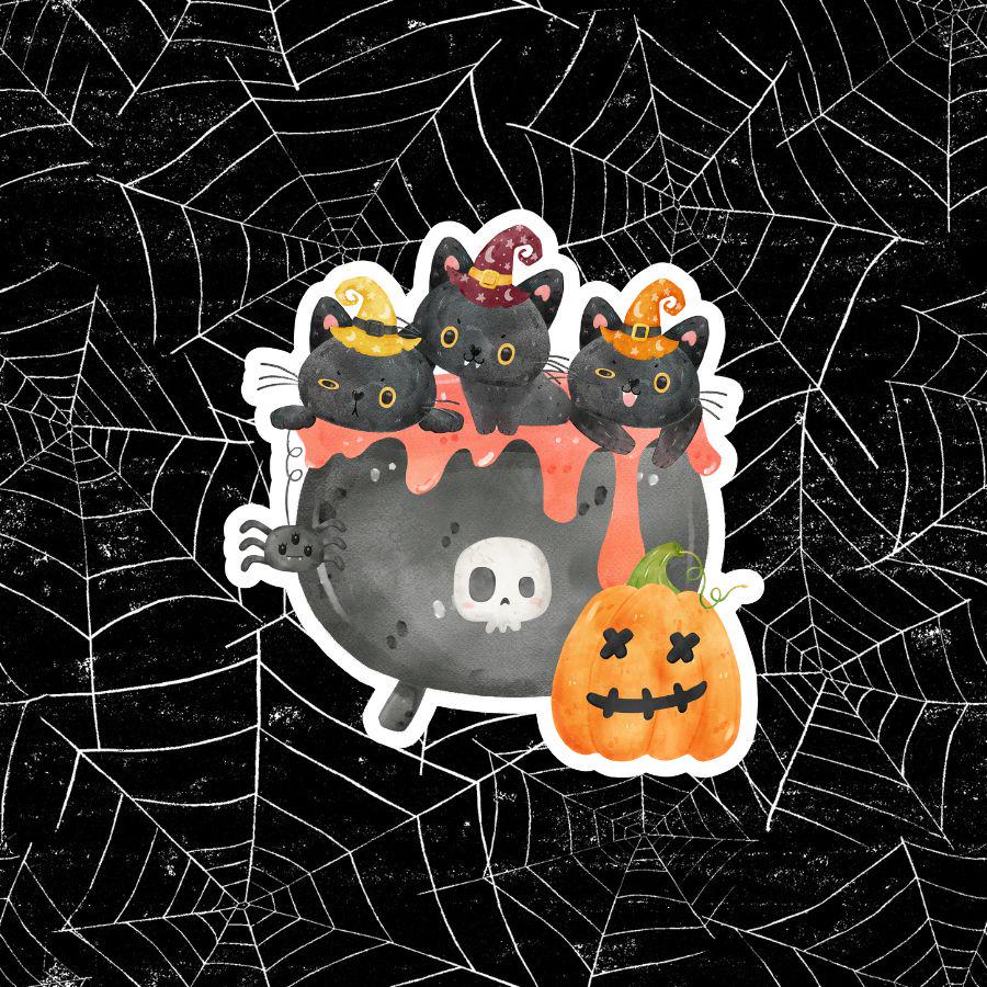 Black Cat Brew Sticker: Waterproof Halloween Vinyl Decal