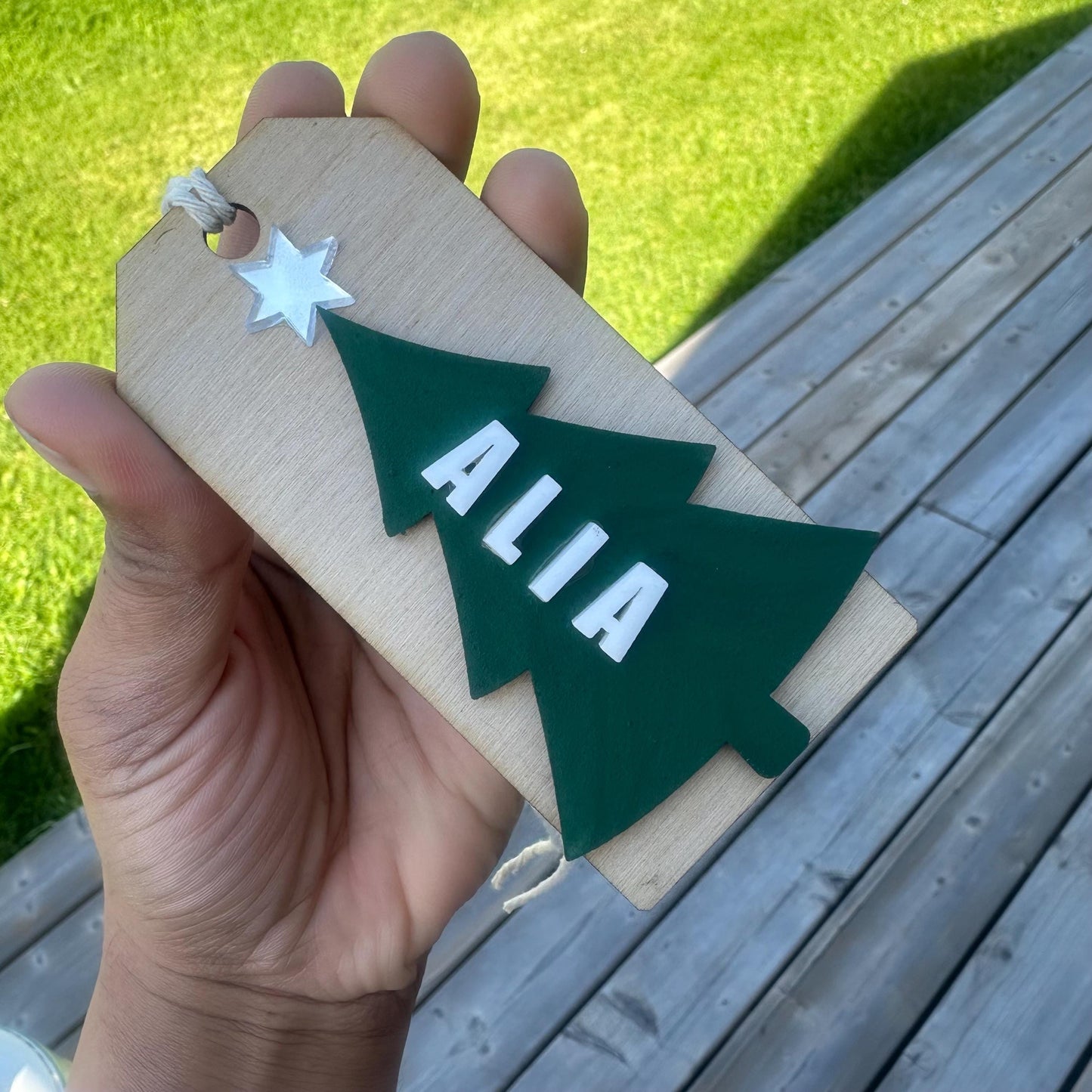 Christmas Stocking wood tags, Custom engraved wood tags, Christmas gift, Personalized name tags