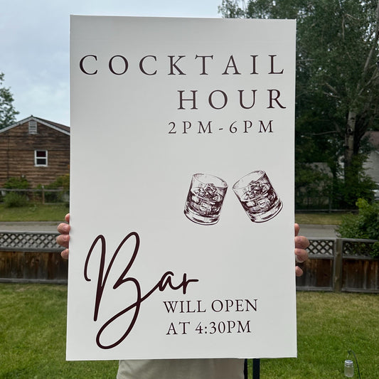 Personalized Western Cocktail Bar Sign: Retro Wedding Reception Decor