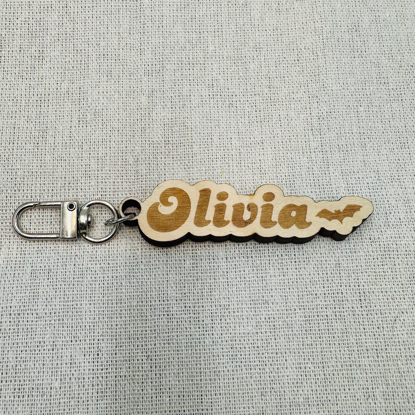 Personalized Halloween Boo Basket Tag: Custom Name Keychain Ornament