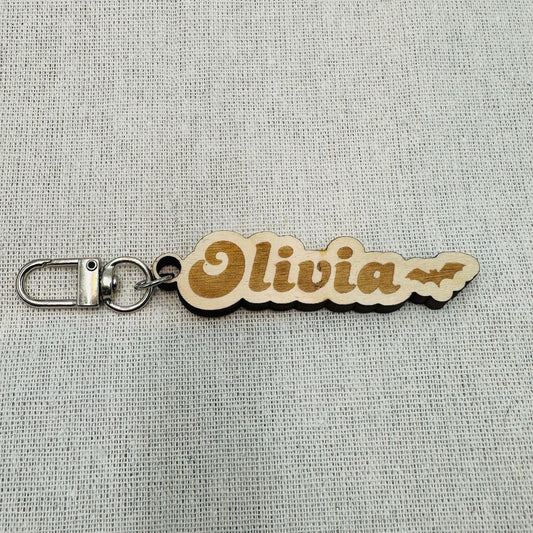 Personalized Halloween Boo Basket Tag: Custom Name Keychain Ornament