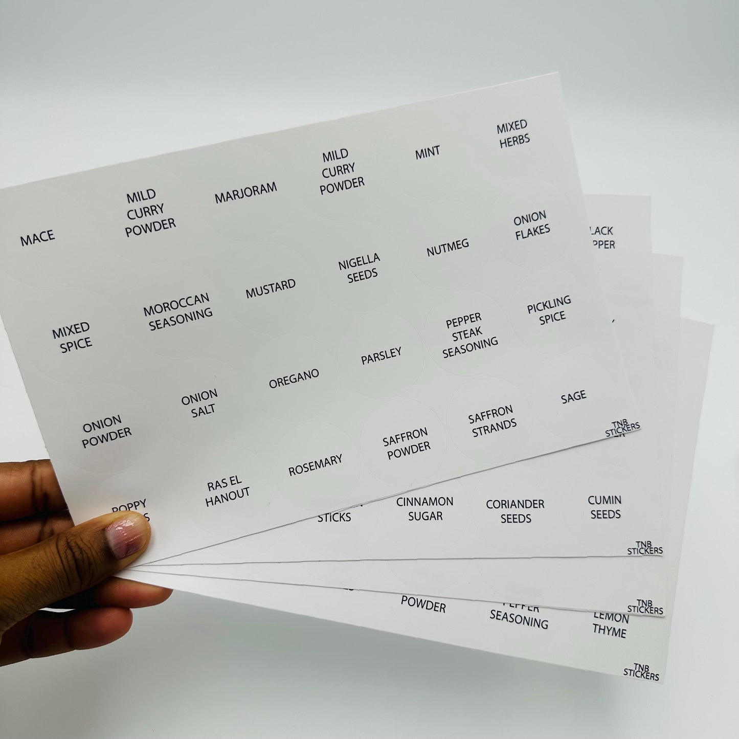 Minimalist Spice Labels: 92 Preprinted Waterproof Pantry Stickers
