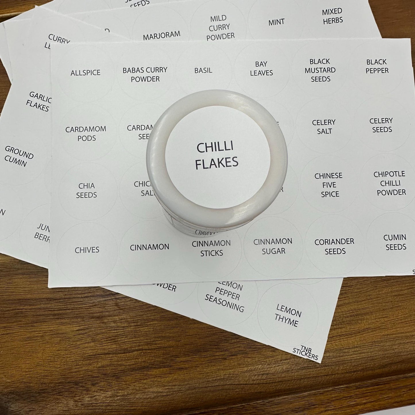 Minimalist Spice Labels: 92 Preprinted Waterproof Pantry Stickers