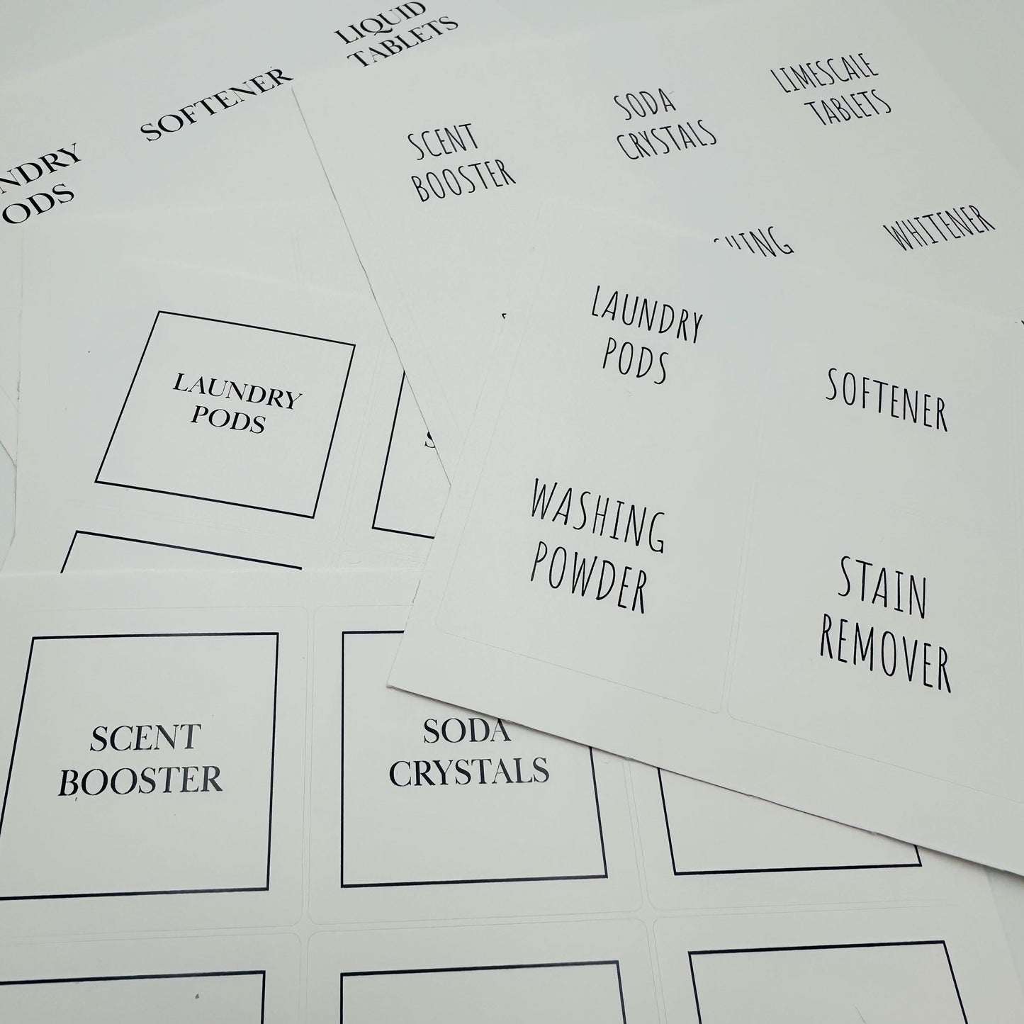 Minimalist Laundry Organization Labels Set- Waterproof, Soap proof, Oil proof