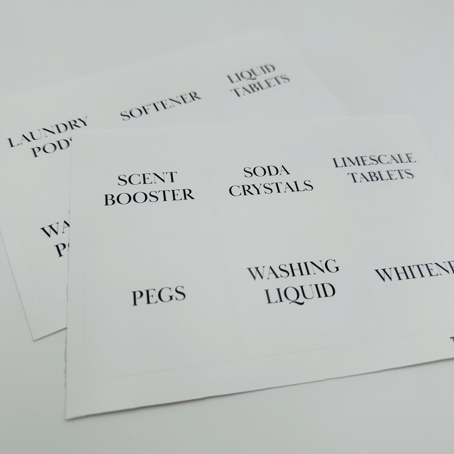 Minimalist Laundry Organization Labels Set- Waterproof, Soap proof, Oil proof