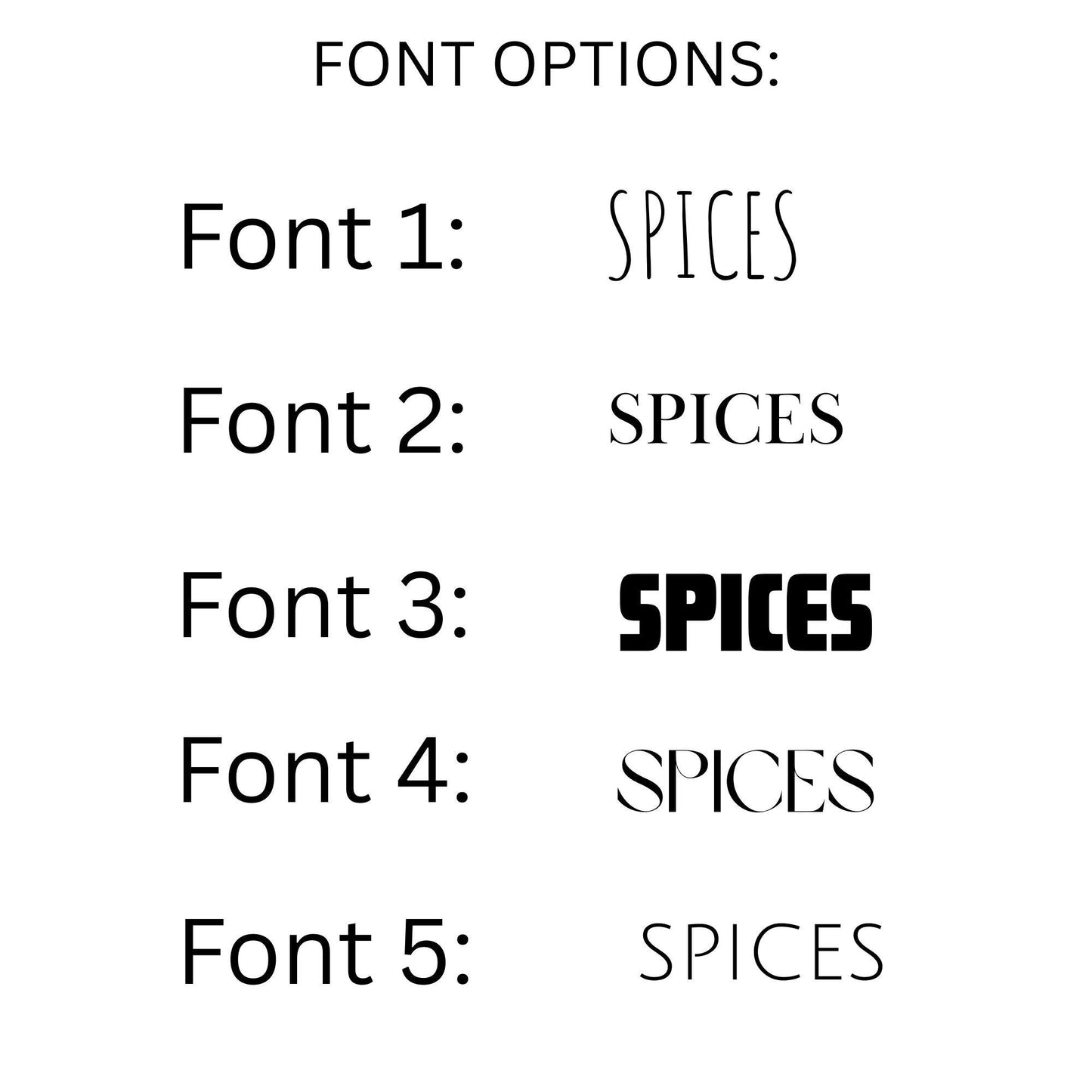 Minimalist Spice Labels: 92 Preprinted Waterproof Pantry Stickers