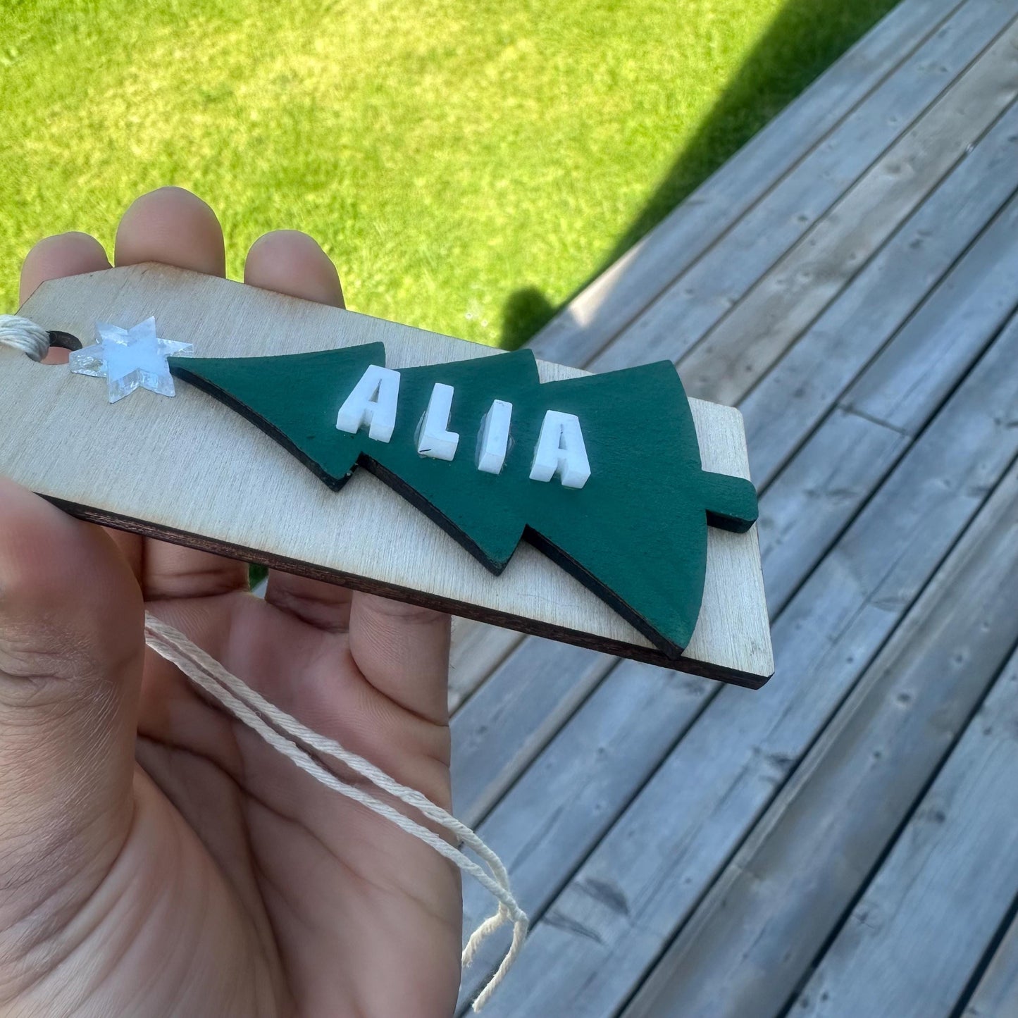 Christmas Stocking wood tags, Custom engraved wood tags, Christmas gift, Personalized name tags