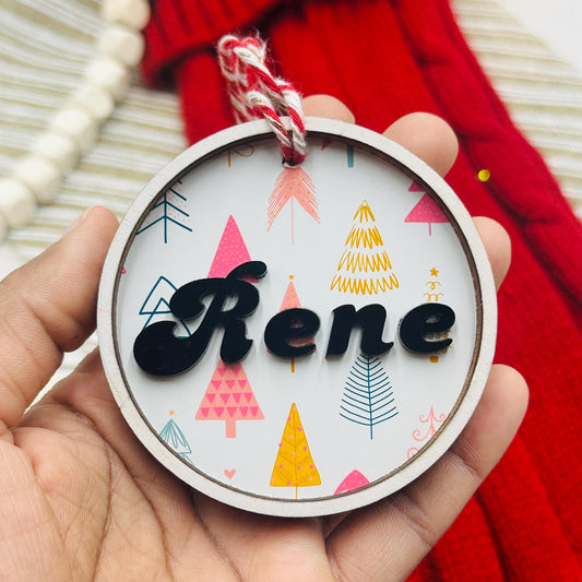 Personalized Engraved Wood Christmas Stocking Tags: Custom Name Ornament