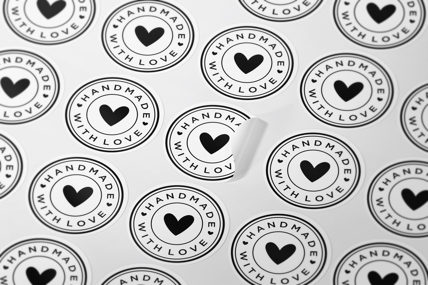 Custom Handmade Stickers for Small Business Packaging –Set of 20  Round Logo Labels