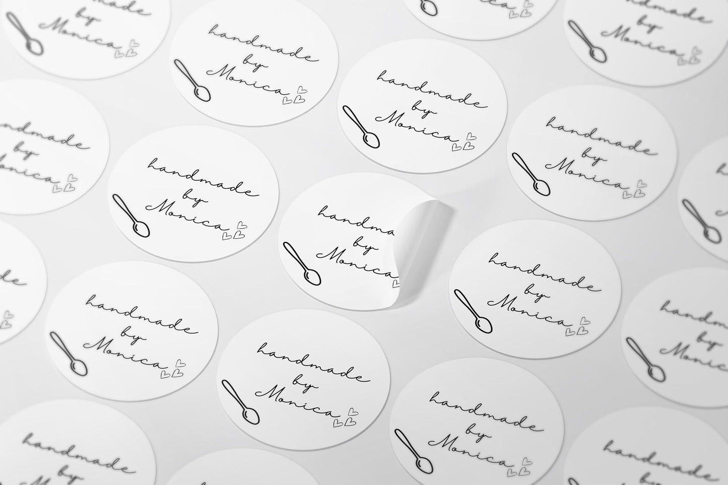 Custom Handmade Stickers for Small Business Packaging –Set of 20  Round Logo Labels