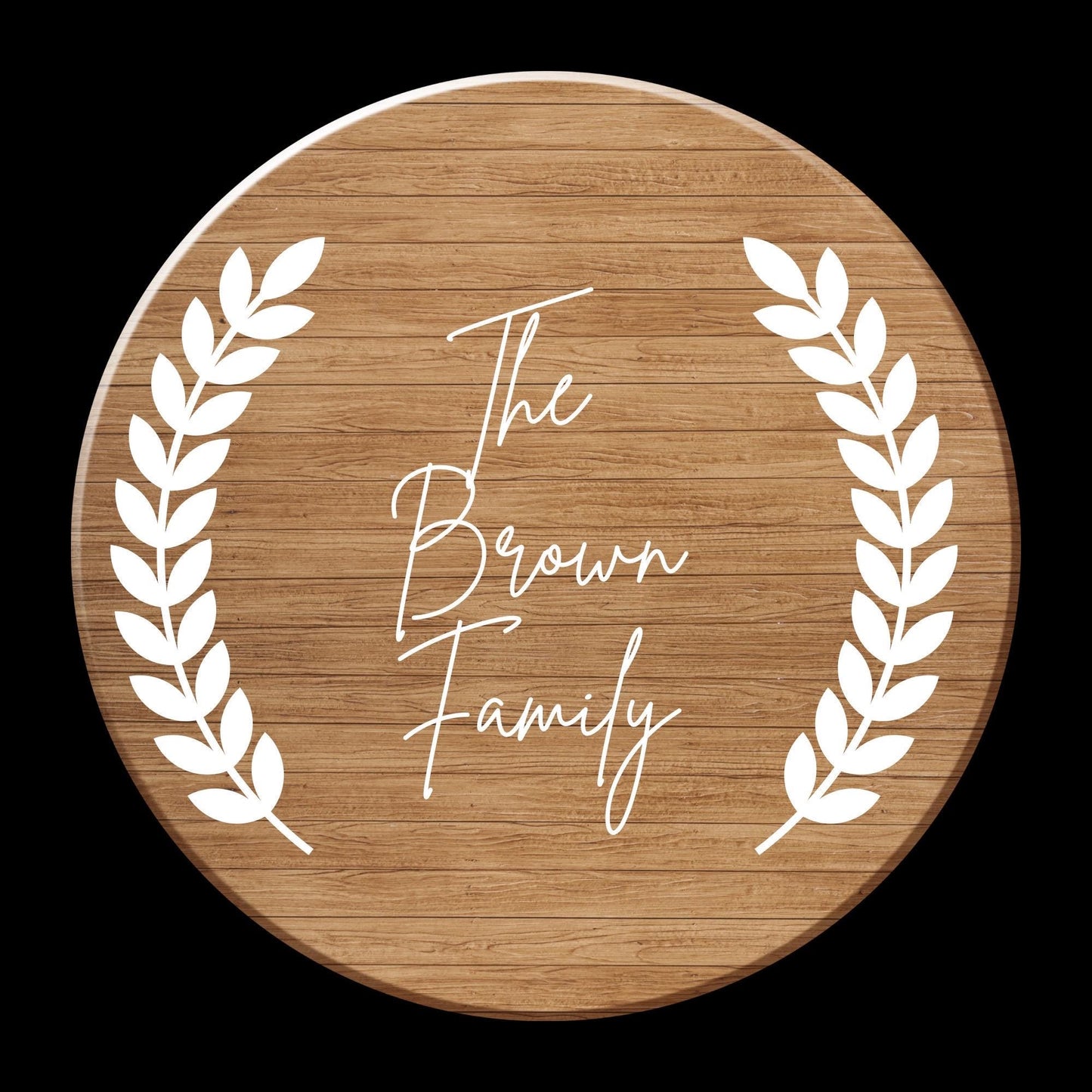 Wreath Family Name Decal: Custom Sticker for Wedding Signs