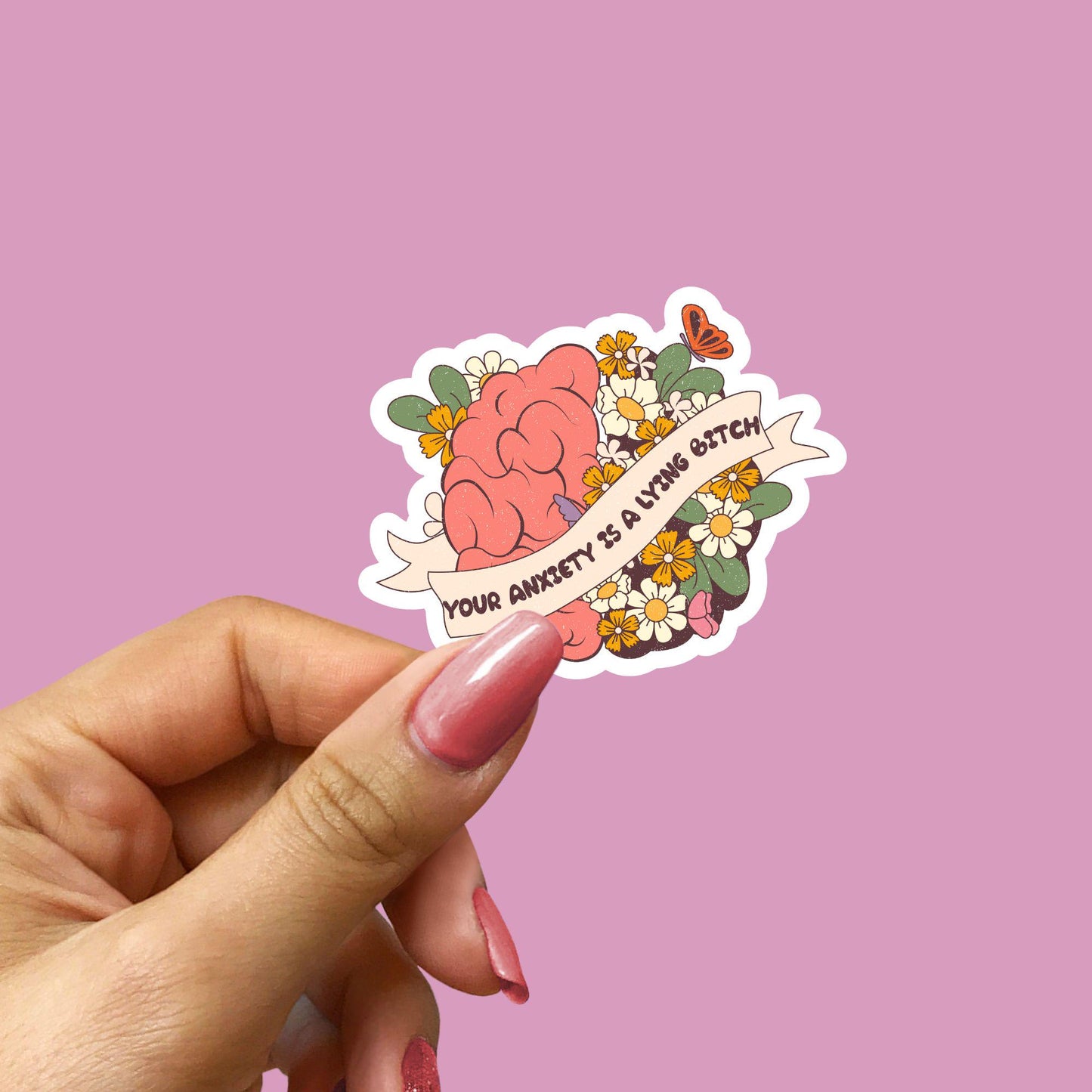 Waterproof sticker-Your anxiety is a lying b#tch | Motivational sticker |Laptop sticker | Self care sticker | Self love sticker