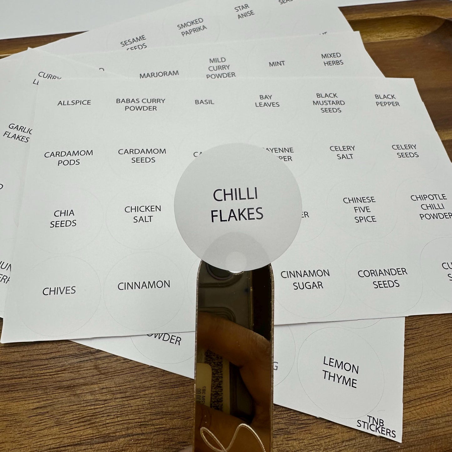 Minimalist Spice Labels: 92 Preprinted Waterproof Pantry Stickers