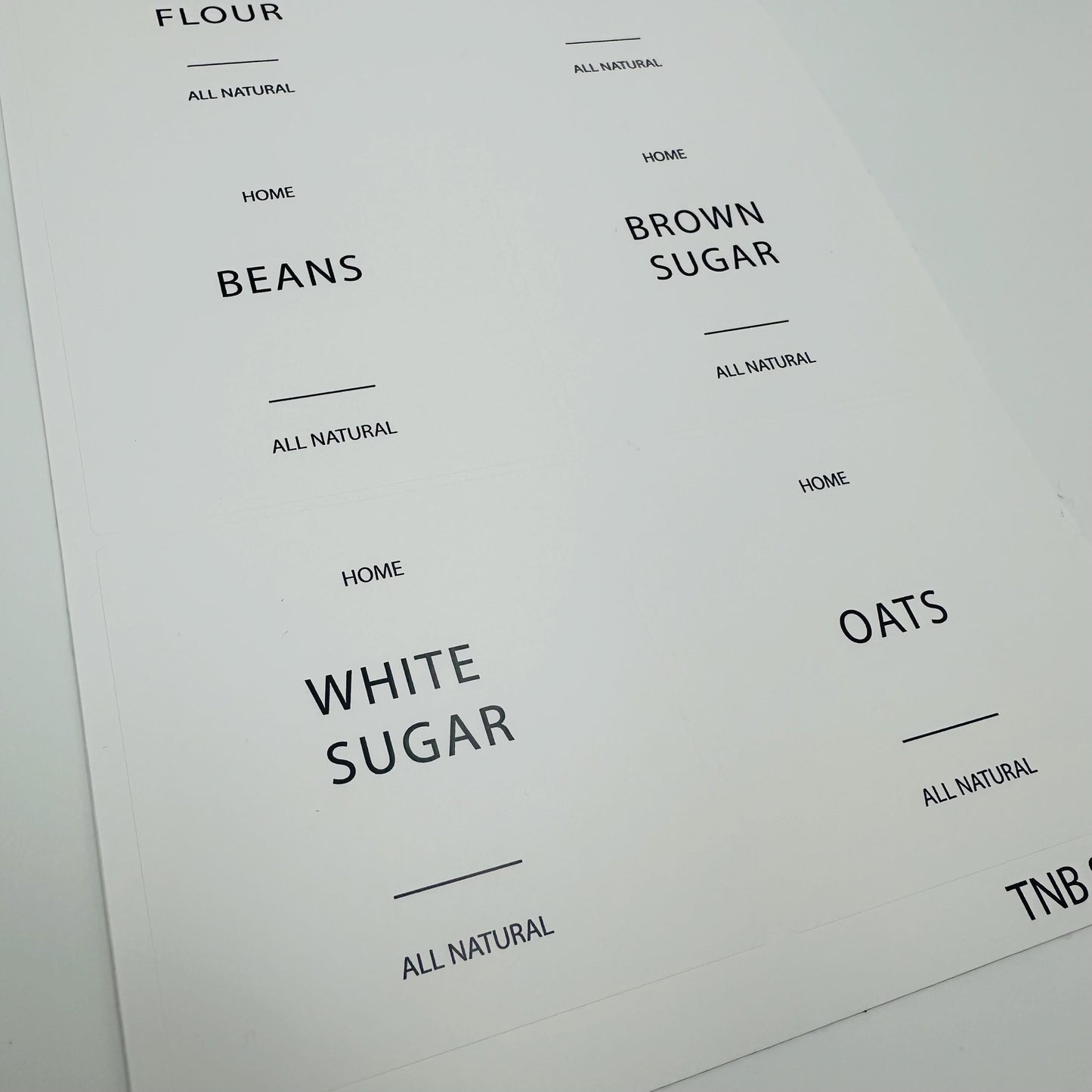 Minimalist Pantry Labels: 36 Black & White Kitchen Storage Stickers