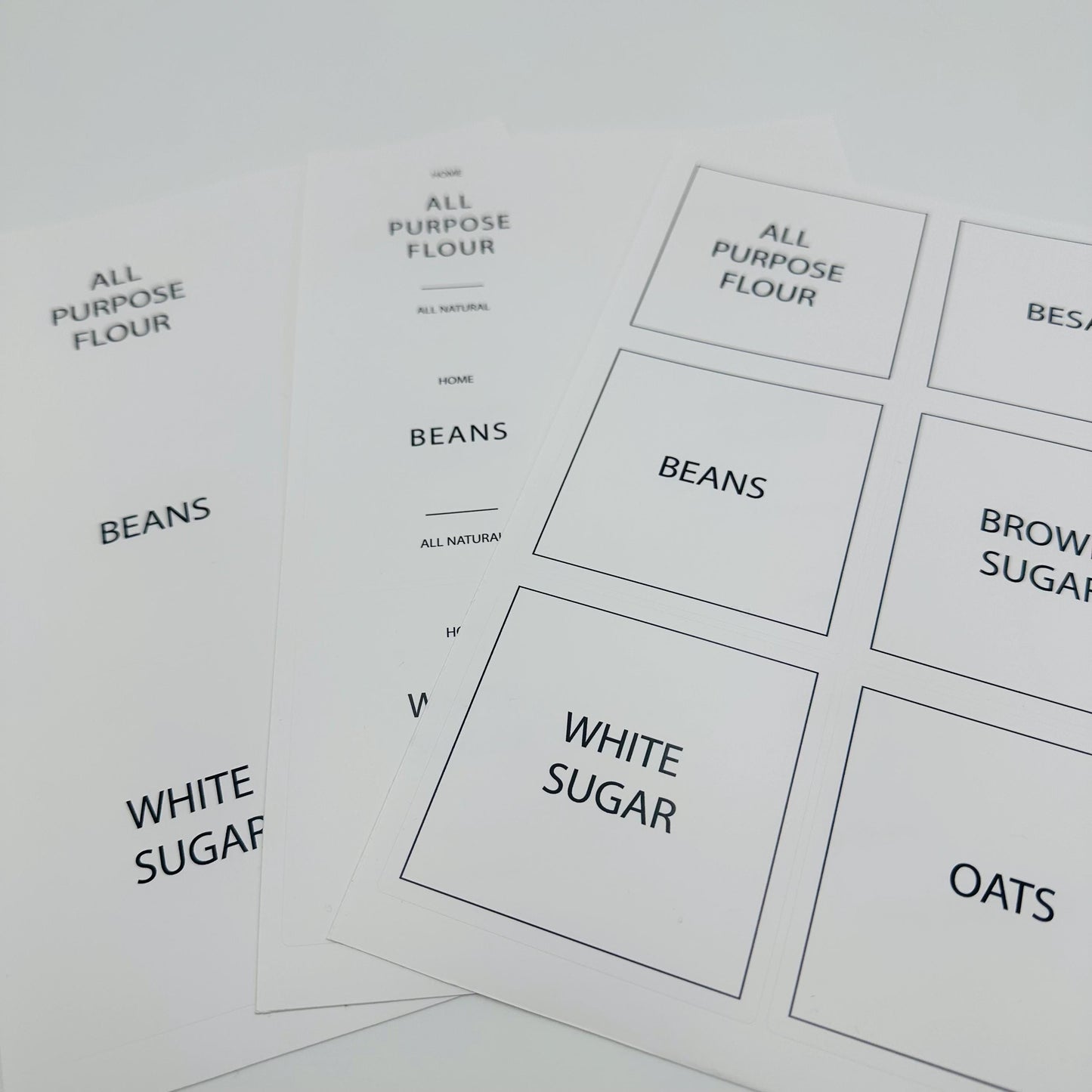 Minimalist Pantry Labels: 36 Black & White Kitchen Storage Stickers