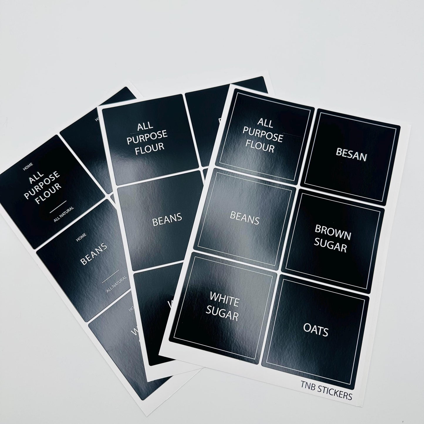 Minimalist Pantry Labels: 36 Black & White Waterproof Stickers