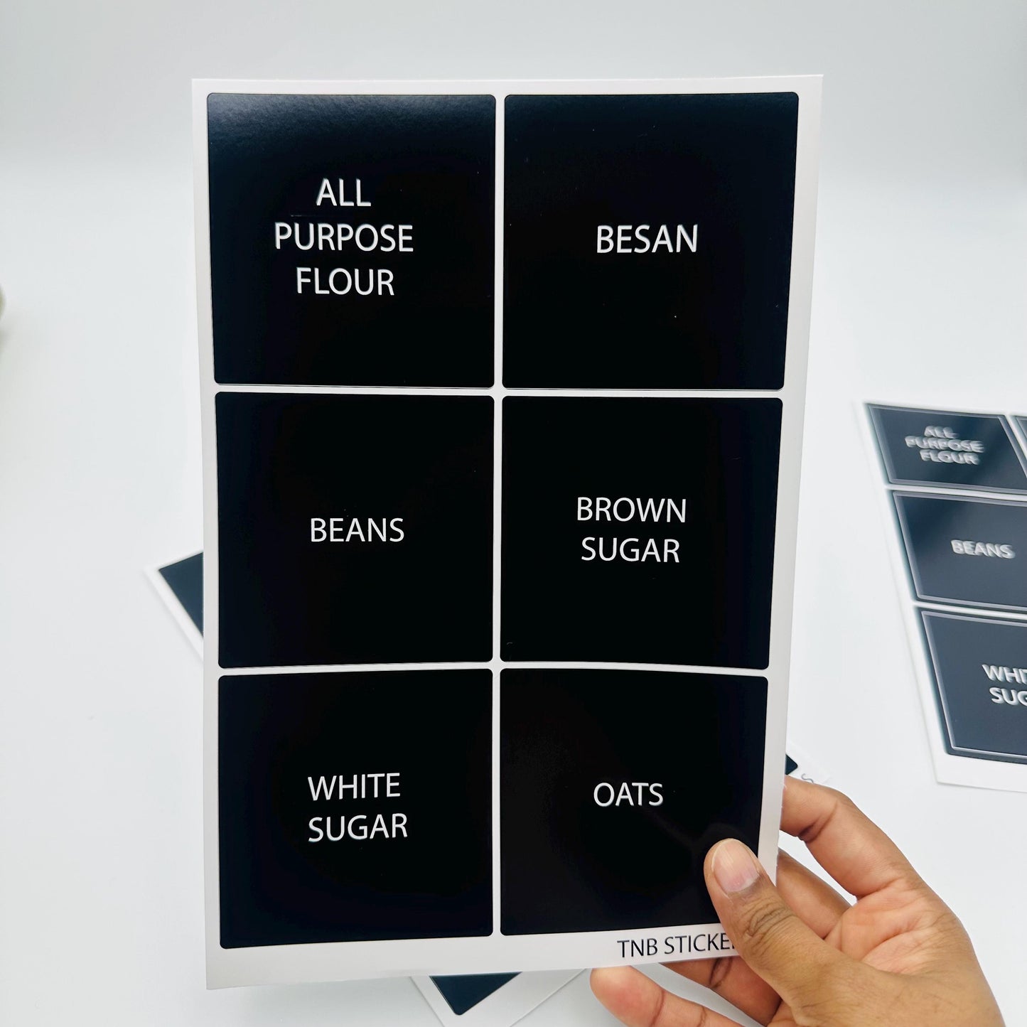 Minimalist Pantry Labels: 36 Black & White Waterproof Stickers