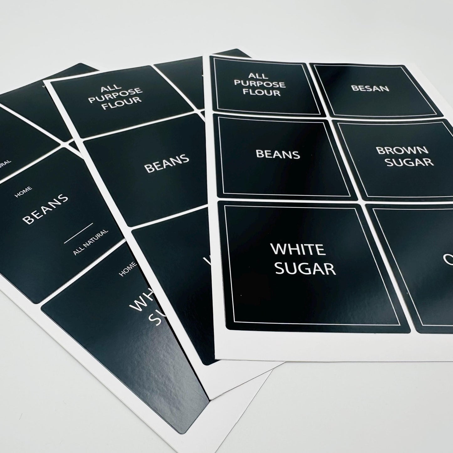 Minimalist Pantry Labels: 36 Black & White Waterproof Stickers