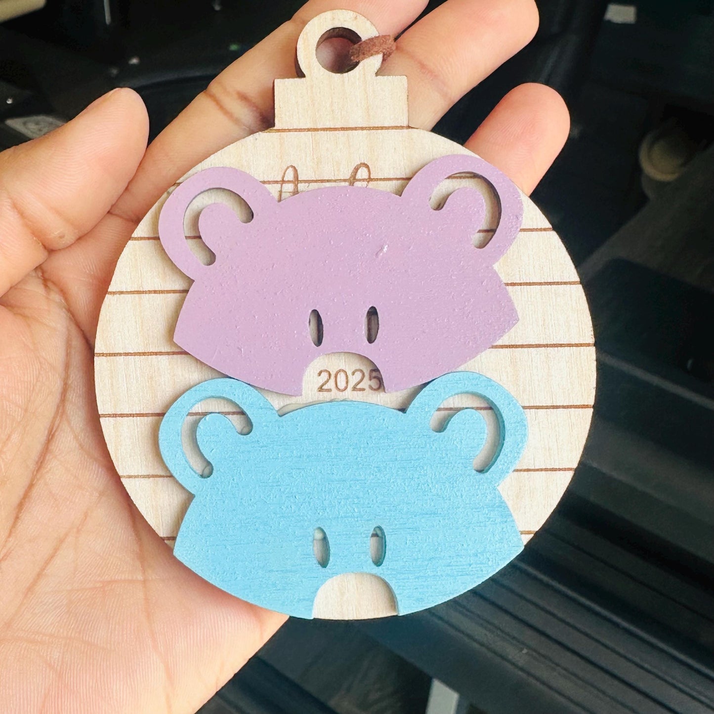 Personalized 1st Christmas Ornament: Engraved Birch Wood Baby Keepsake